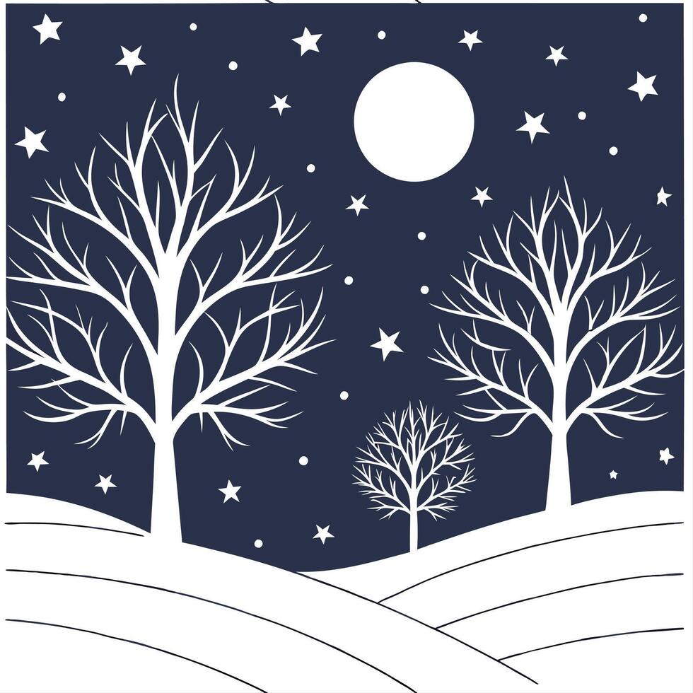 Winter nights seamless pattern with moonlit snow starry skies and icy textures for a cool magical winter night design concept as Cool winter night pattern with moonlit snow starry Cleans Set 2 vector