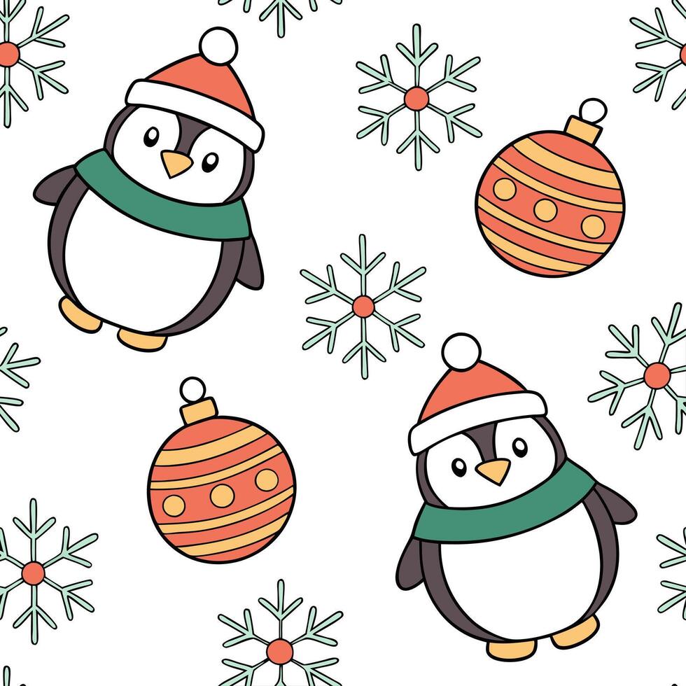 Whimsical Christmas characters and snowflakes seamless tile pattern with playful holiday elements concept as Playful Christmas characters and whimsical snowflakes create seamless t Cleans vector