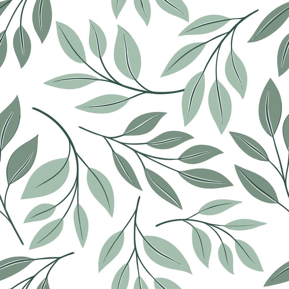 Watercolor spring leaves seamless pattern with soft blending of greens and natural textures for organic designs concept as Watercolor style spring leaves pattern featuring soft ble Cleans vector