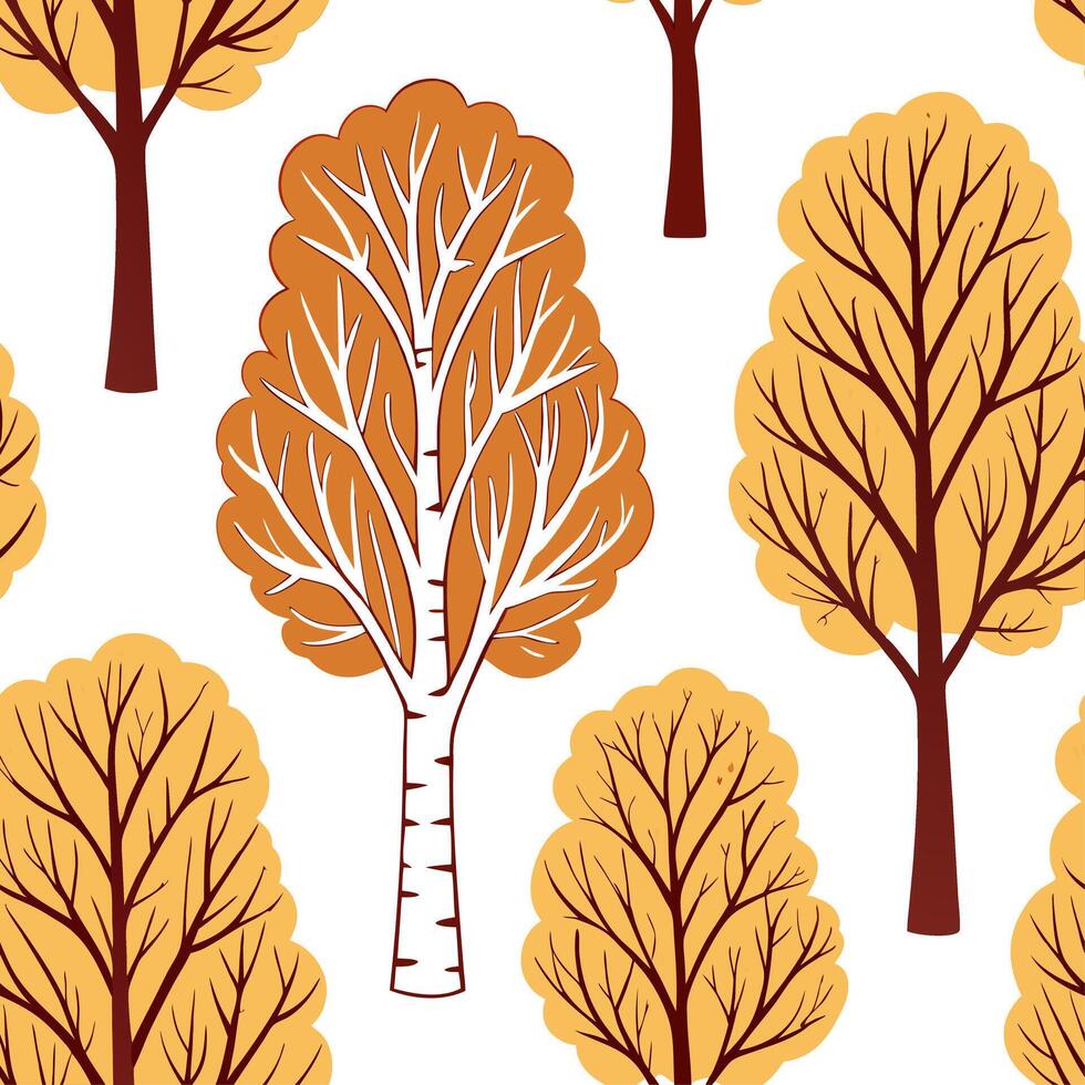 Warm autumn trees seamless tile pattern with chestnut and fir trees for inviting seasonal decor concept as Chestnut and fir trees arranged seamlessly to create warm and inviting se Clean vector