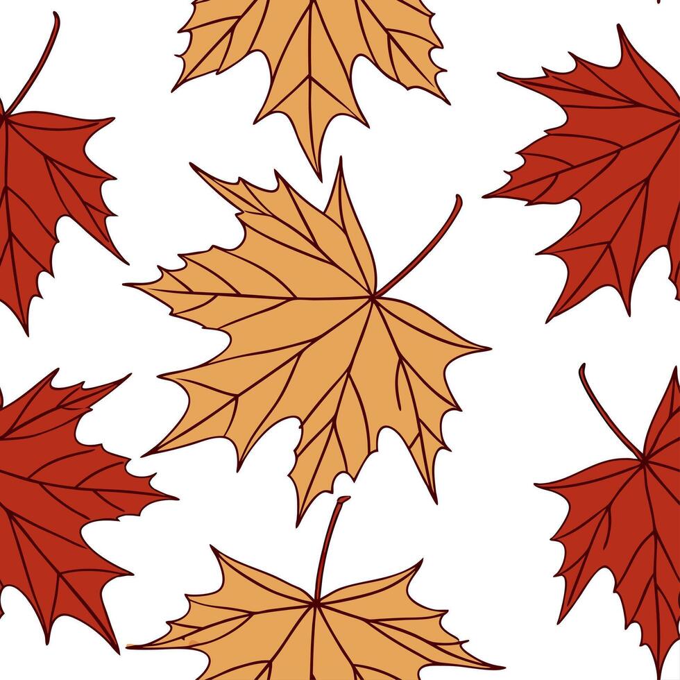 Warm autumn leaves seamless pattern with rich browns reds and oranges for a cozy fall inspired design concept as Cozy autumn leaves pattern with rich brown red and orange hues idea Cleans Set 2 vector