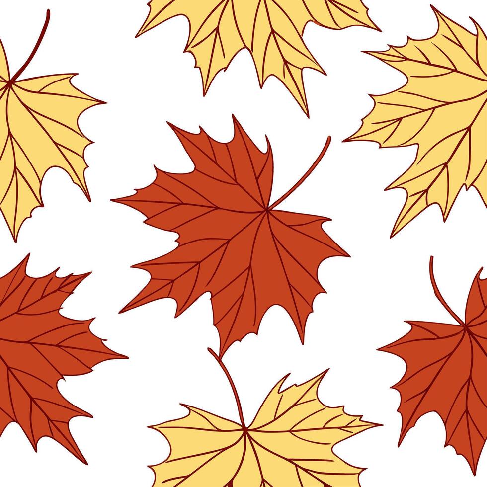 Warm autumn leaves seamless pattern with rich browns reds and oranges for a cozy fall inspired design concept as Cozy autumn leaves pattern with rich brown red and orange hues idea Cleans vector