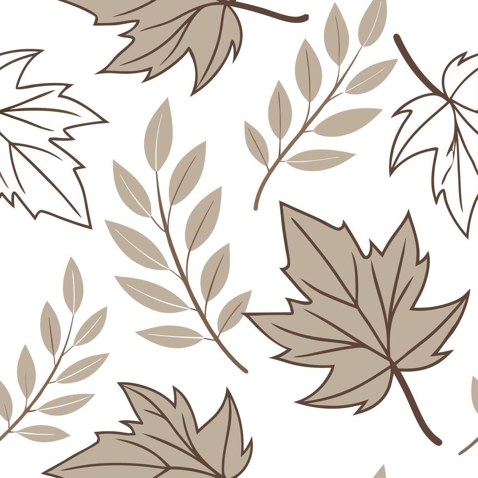 Vintage spring leaves seamless pattern with earthy tones and soft textures for a natural organic design concept as Organic spring leaves pattern with earthy tones and soft textures Cleans vector