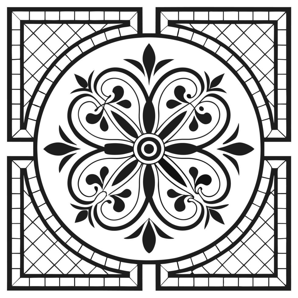 Vintage mosaic seamless pattern with intricate tile arrangements for decorative walls concept as Detailed vintage mosaic tiles seamlessly arranged in complex patterns perfect for d Clean vector