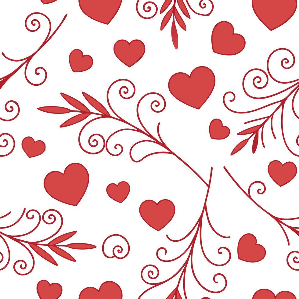 Valentine hearts and arrows seamless tile pattern with vibrant reds and elegant designs for romantic decor concept as Vibrant red hearts and elegant arrows arranged seamlessly for Cleans vector