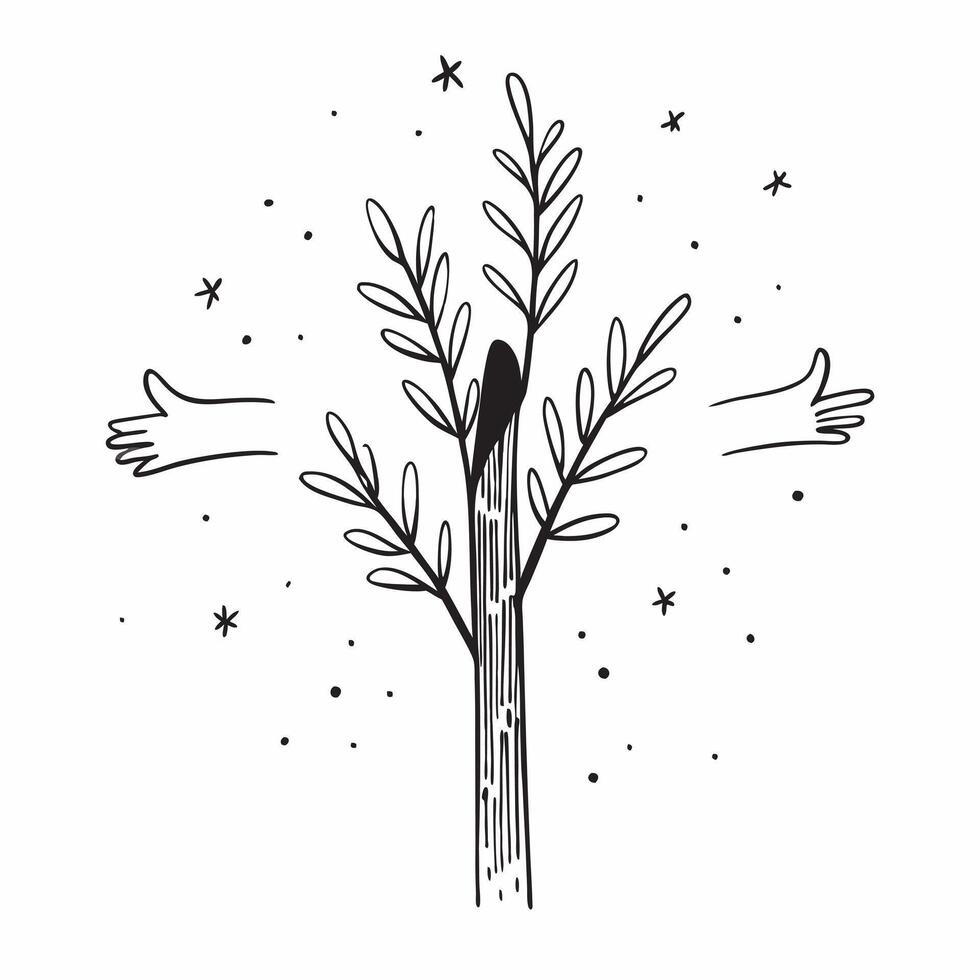 Unique Branch Among Twigs concept as A single unique branch stands out among numerous twigs in a dreamy background offering ample space for text or graphics symbolizing strength an Cleans vector