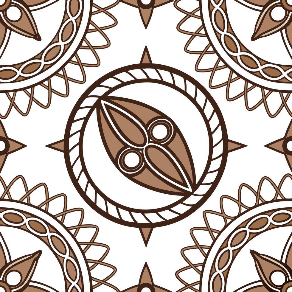 Tribal patterns seamless design with earthy earth tones and interwoven lines for a grounded natural look concept as Earth toned tribal patterns with interwoven lines for a grounded Cleans vector