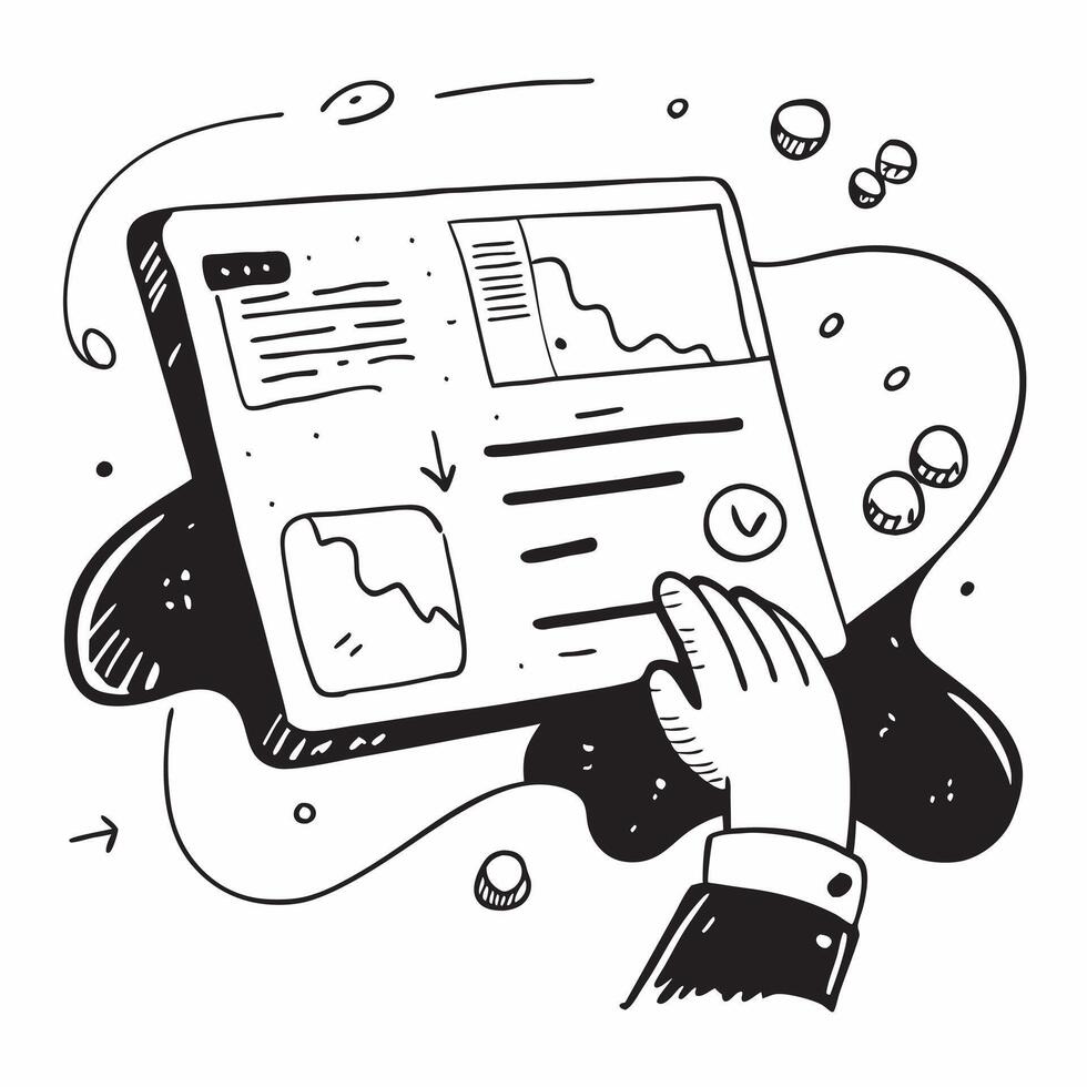Trainer with Screen and Infographics concept as An image of a trainer with a screen and infographics set against a dreamy background offering ample space for text or graphics symbo Cleans vector