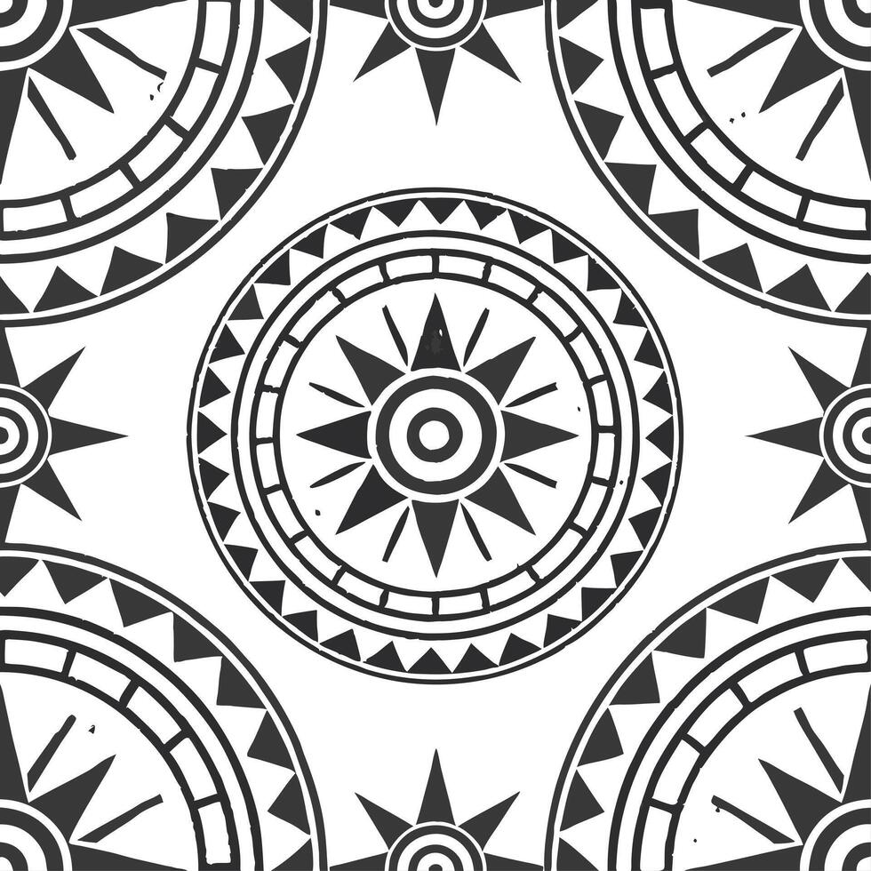 Tribal patterns seamless design with ancient symbols and distressed textures for a rugged time honored look concept as Rugged tribal patterns with ancient symbols and distressed te Cleans vector
