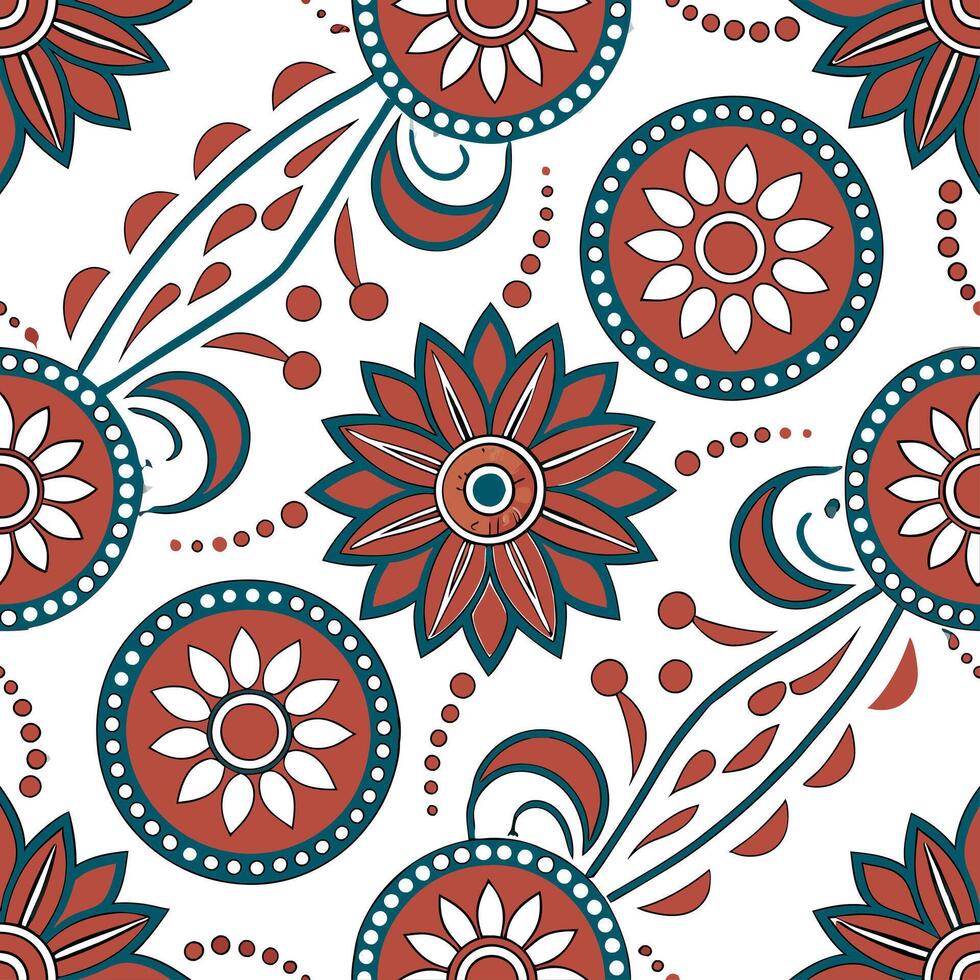 Traditional embroidery and textile motifs seamless tile pattern with rich textures concept as Rich textures highlight traditional embroidery and textile motifs in seamless tile pat Cleans Set 2 vector