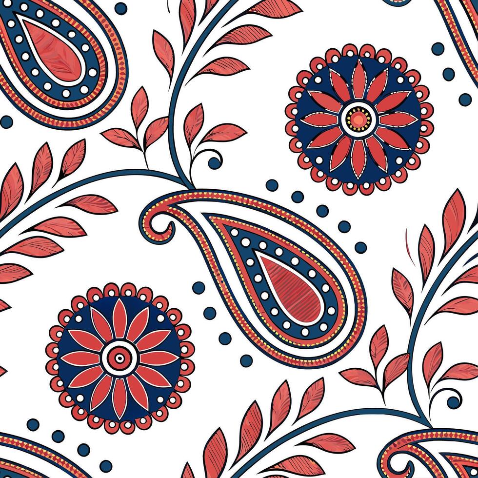Traditional embroidery and textile motifs seamless tile pattern with rich textures concept as Rich textures highlight traditional embroidery and textile motifs in seamless tile pat Cleans vector