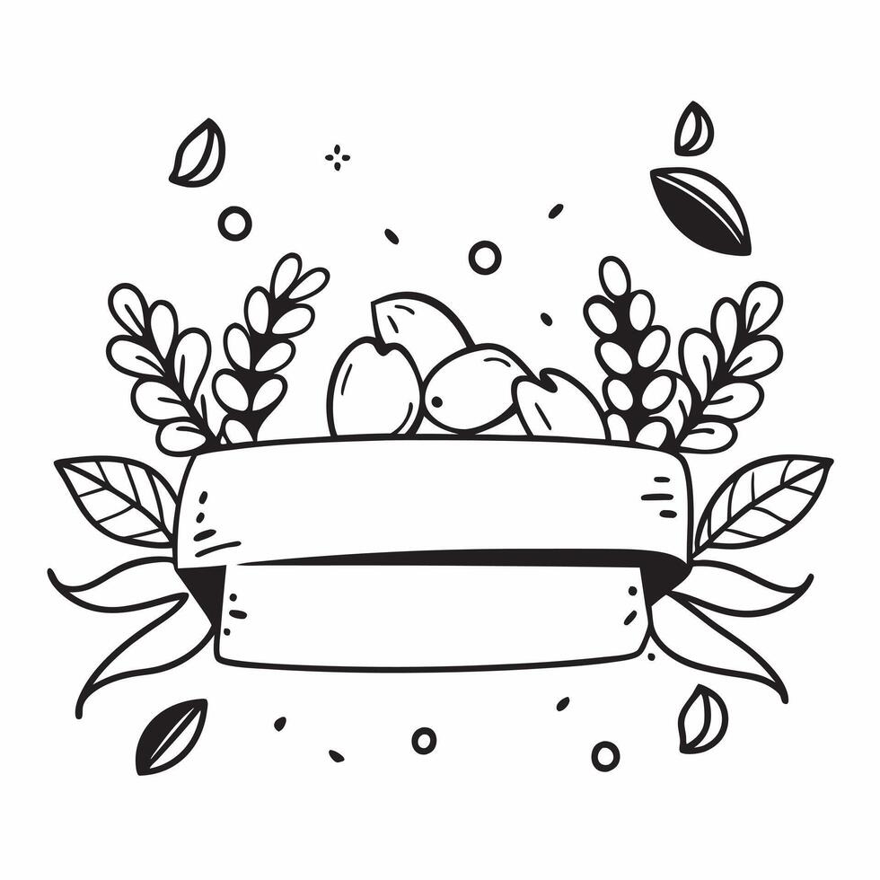 Thanksgiving themed border frame with nuts and cranberries with copy space concept as A border frame featuring nuts and cranberries symbolizing the festive nature of Thanksgiving Cleans vector