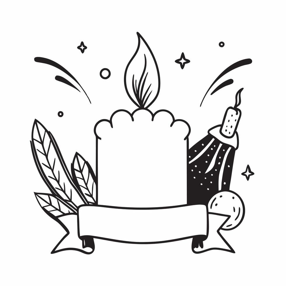 Thanksgiving themed border frame with maize and candles with copy space concept as A border frame featuring maize and candles creating a festive Thanksgiving decoration with plent Cleans vector