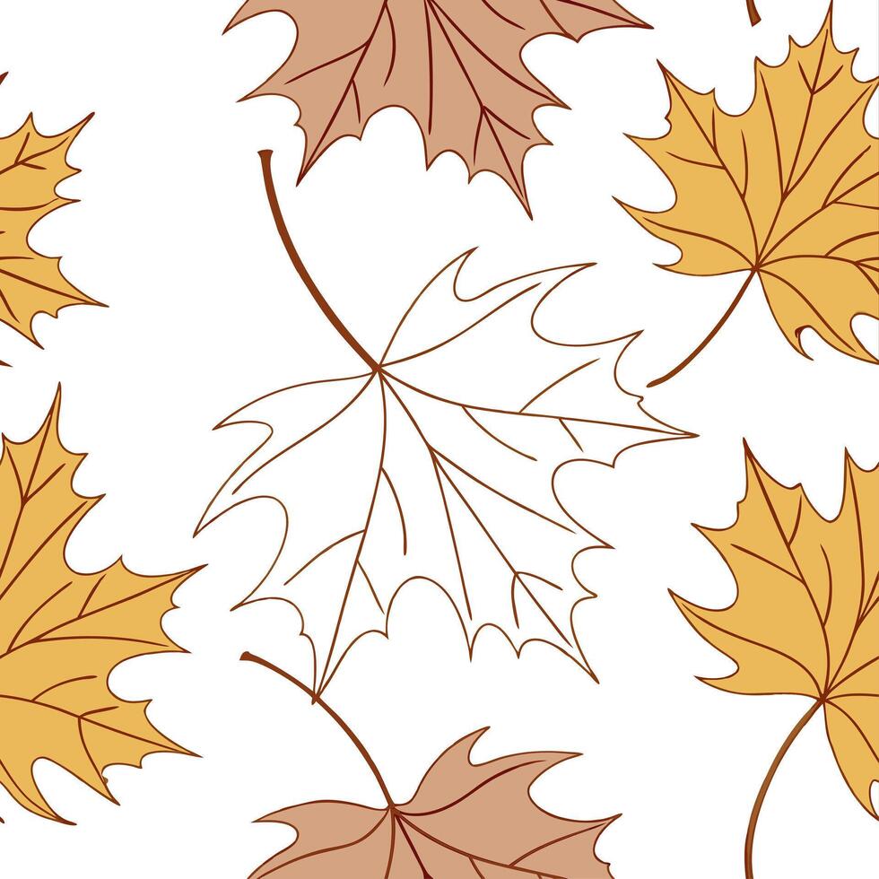 Thanksgiving leaves seamless pattern with rich autumn colors of red orange and yellow for a warm harvest inspired look concept as Warm Thanksgiving pattern with red orange and yell Cleans Set 7 vector