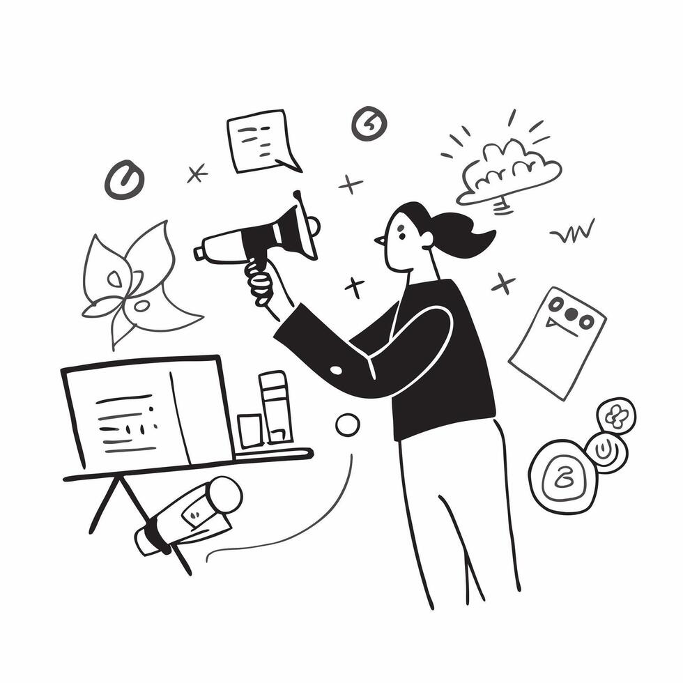 Team Leader with Whiteboard and Markers concept as A team leader using a whiteboard and markers set against a whimsical background offering ample space for text or graphics symboli Cleans vector