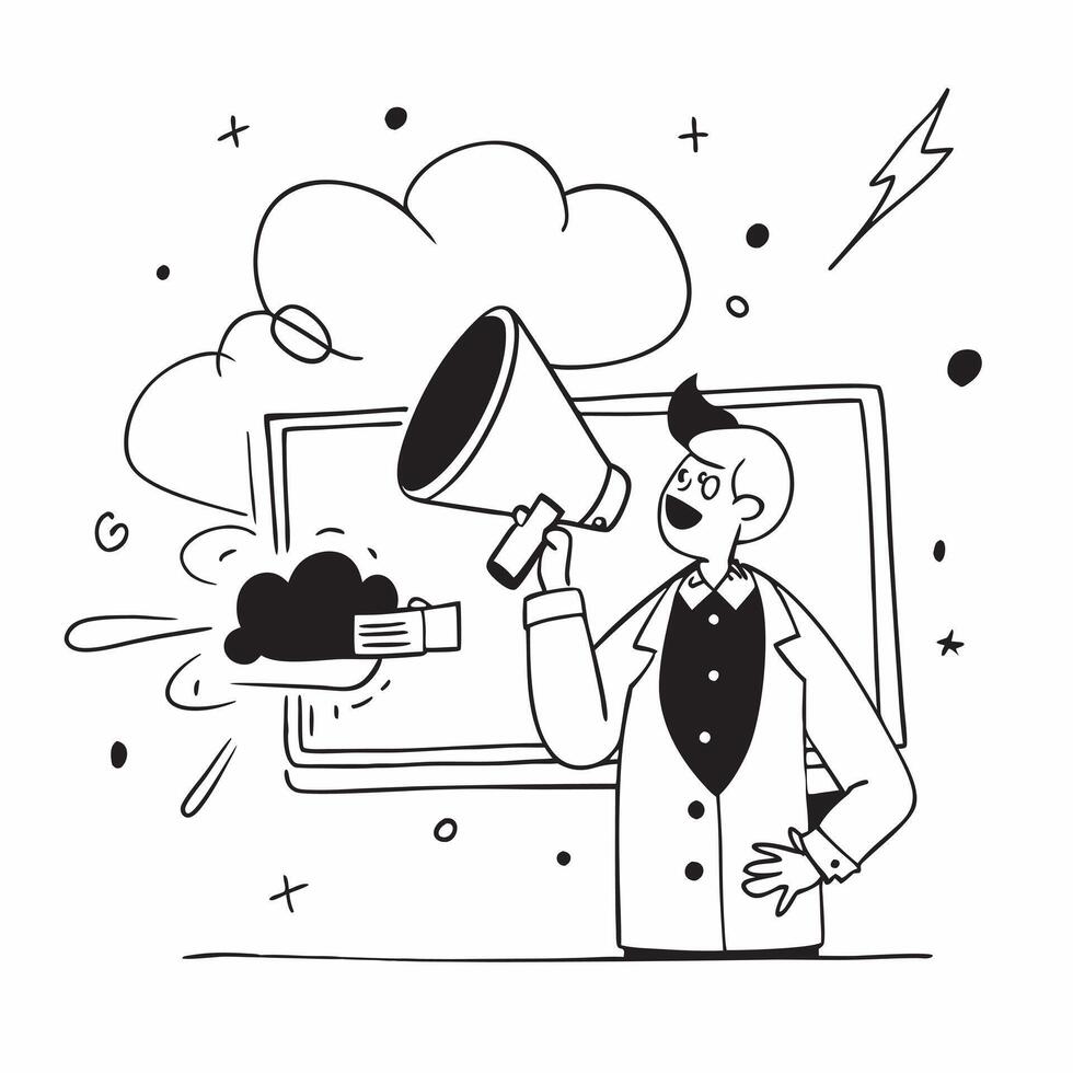 Teacher with Chalkboard and Megaphone concept as An image of a teacher with a chalkboard and megaphone set against a dreamy background offering ample space for text or graphics sym Cleans vector