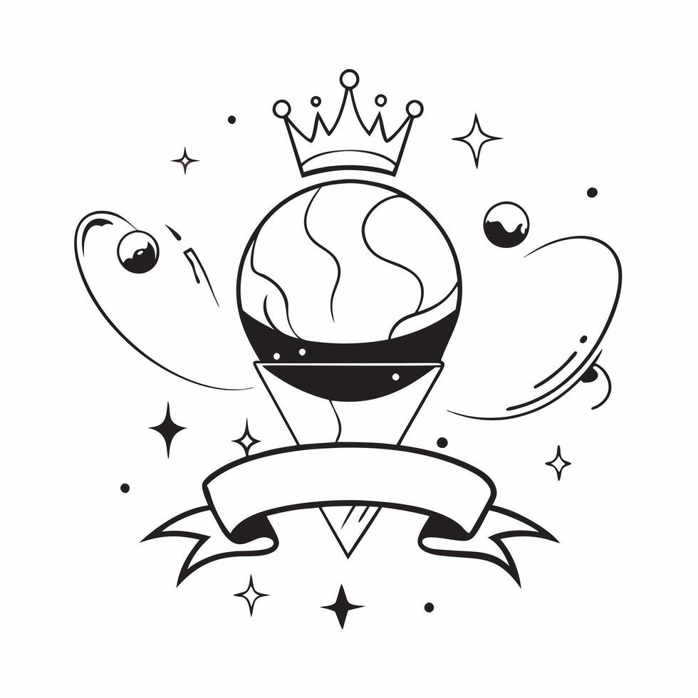 Supreme Ruler with Crown and Globe concept as An image of a supreme ruler with a crown and globe set against a whimsical background offering ample space for text or graphics symbol Cleans vector