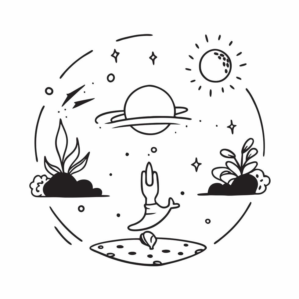 Sunrise Yoga and Sunset Meditation concept as A view of sunrise yoga and sunset meditation set against a dreamy background offering ample space for text or graphics symbolizing the Cleans vector