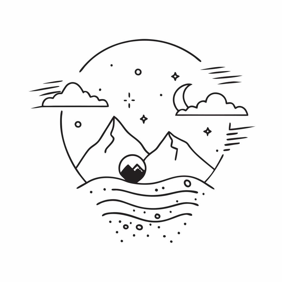 Sunrise and Sunset Over Mountains concept as A timelapse view of sunrise and sunset over mountains set against a whimsical background offering ample space for text or graphics symb Cleans vector