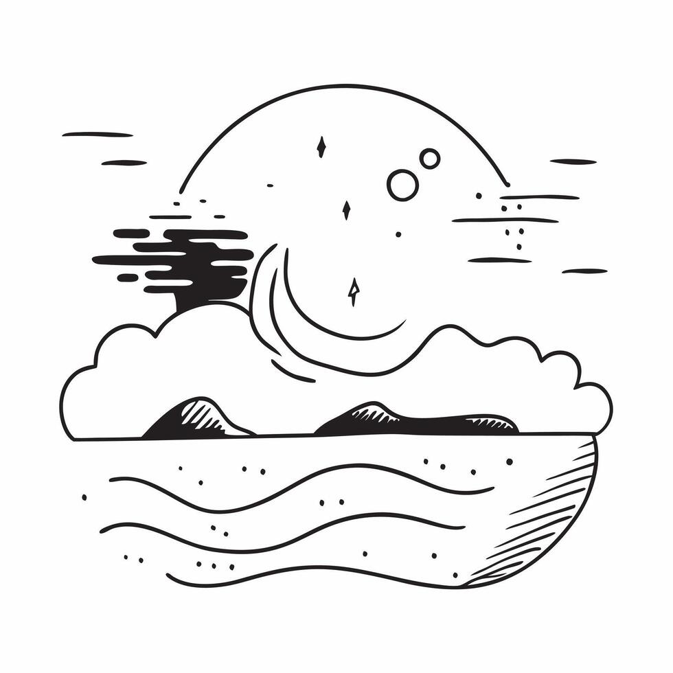 Sunrise and Moonrise Over Lake concept as A timelapse view of sunrise and moonrise over a lake set against a dreamy background offering ample space for text or graphics symbolizing Cleans vector