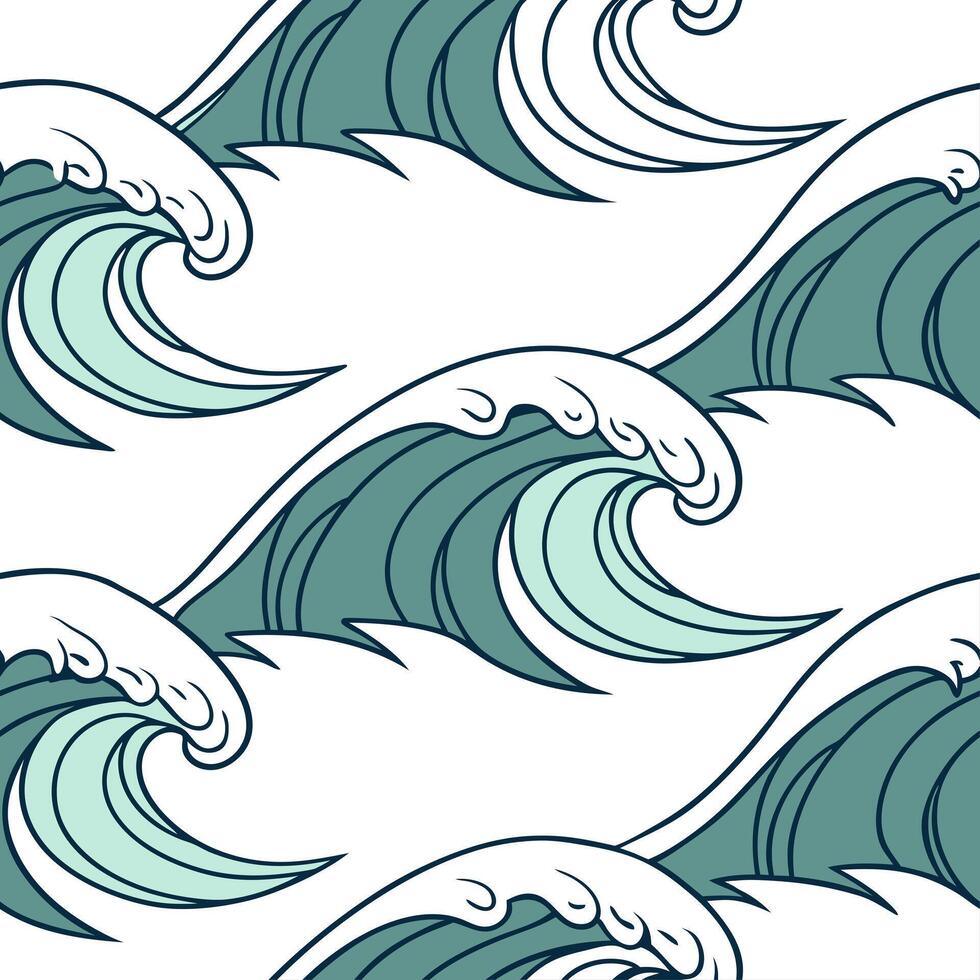 Summer waves seamless pattern with soft rolling waves and gentle gradients for a calm ocean vibe concept as Calm ocean waves pattern with soft rolling waves and gentle gradients id Cleans vector