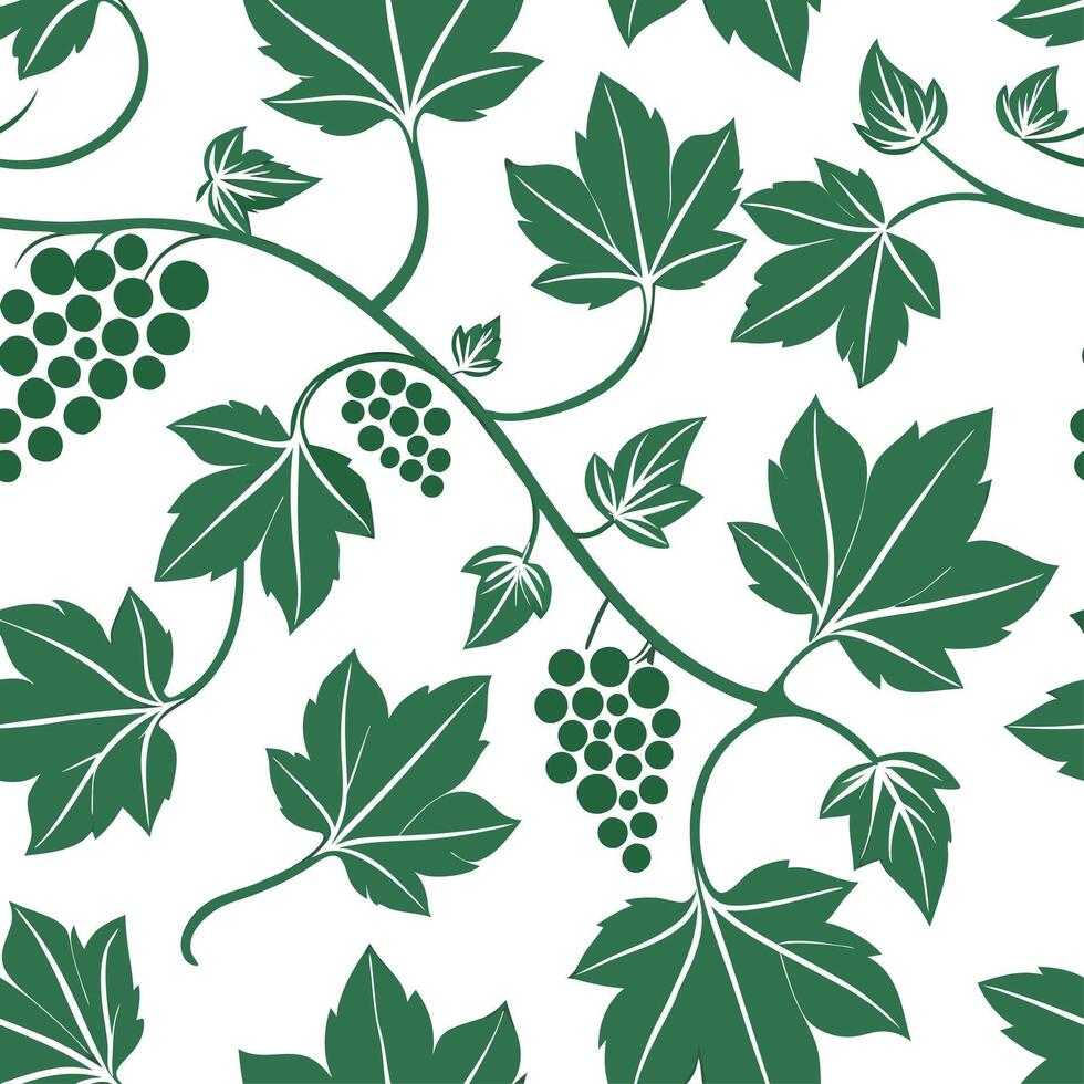 Summer leaves seamless pattern with ivy and grape vines for a rustic natural home feel concept as Rustic ivy and grape vines arranged seamlessly for a natural earthy summer atmosph Cleans vector