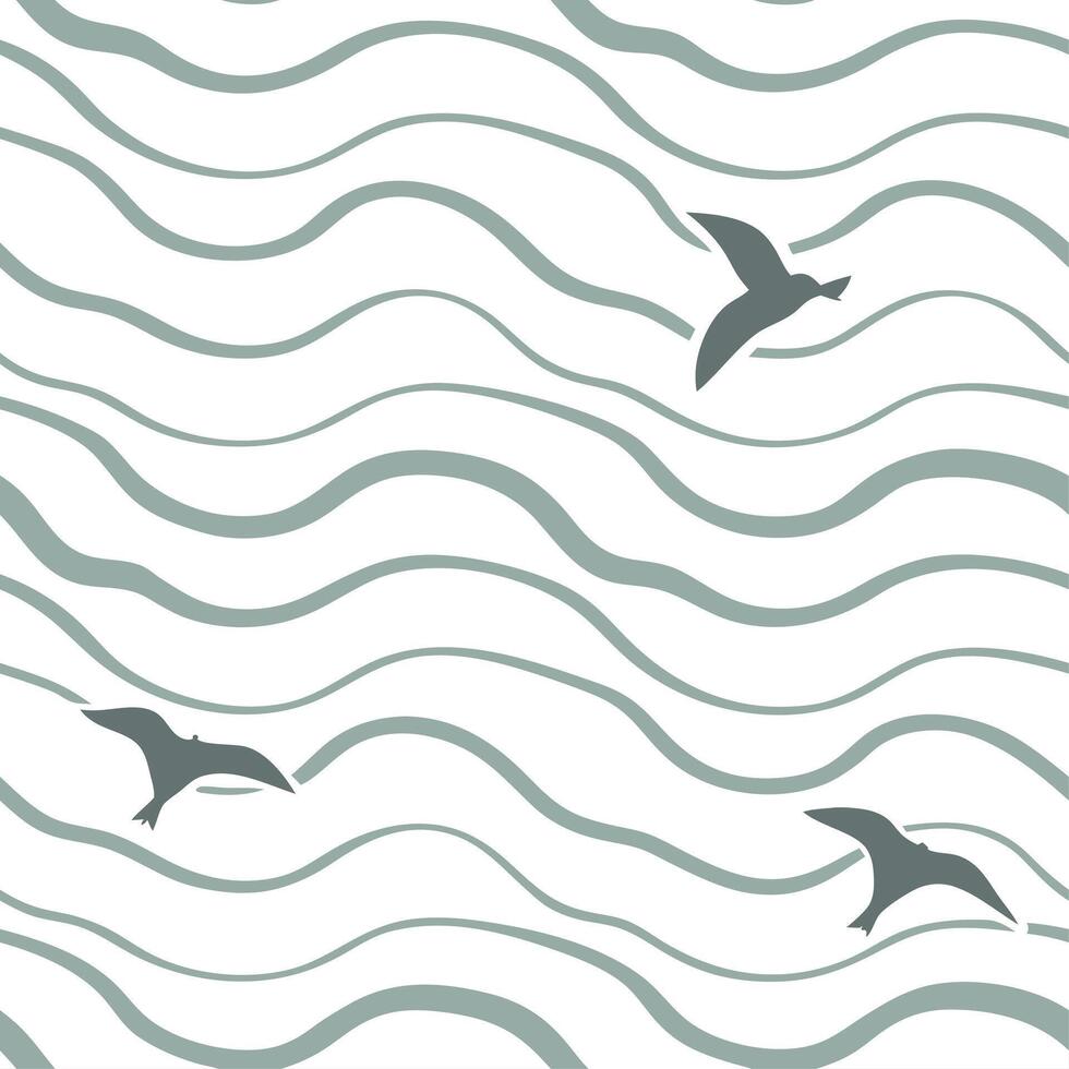Subtle summer waves seamless pattern with soft undulating lines and muted tones for a peaceful coastal effect concept as Peaceful coastal waves pattern with soft undulating lines a Cleans Set 2 vector