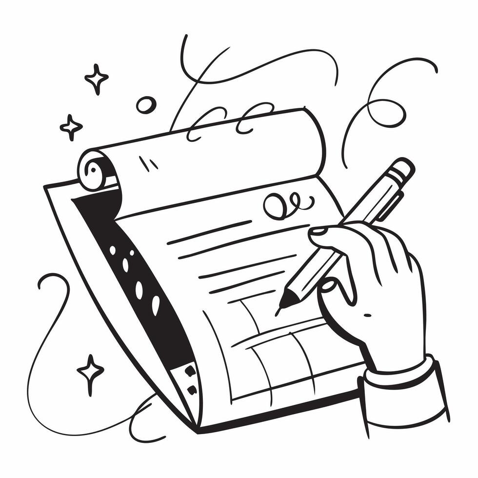 Student with Notebook and Pencil concept as A student writing in a notebook with a pencil set against a dreamy background offering ample space for text or graphics symbolizing the Cleans Set 2 vector