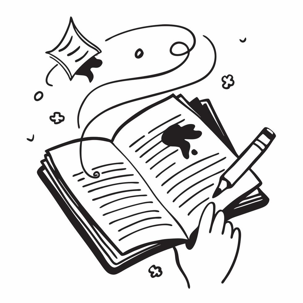 Student with Notebook and Pencil concept as A student writing in a notebook with a pencil set against a dreamy background offering ample space for text or graphics symbolizing the Cleans vector