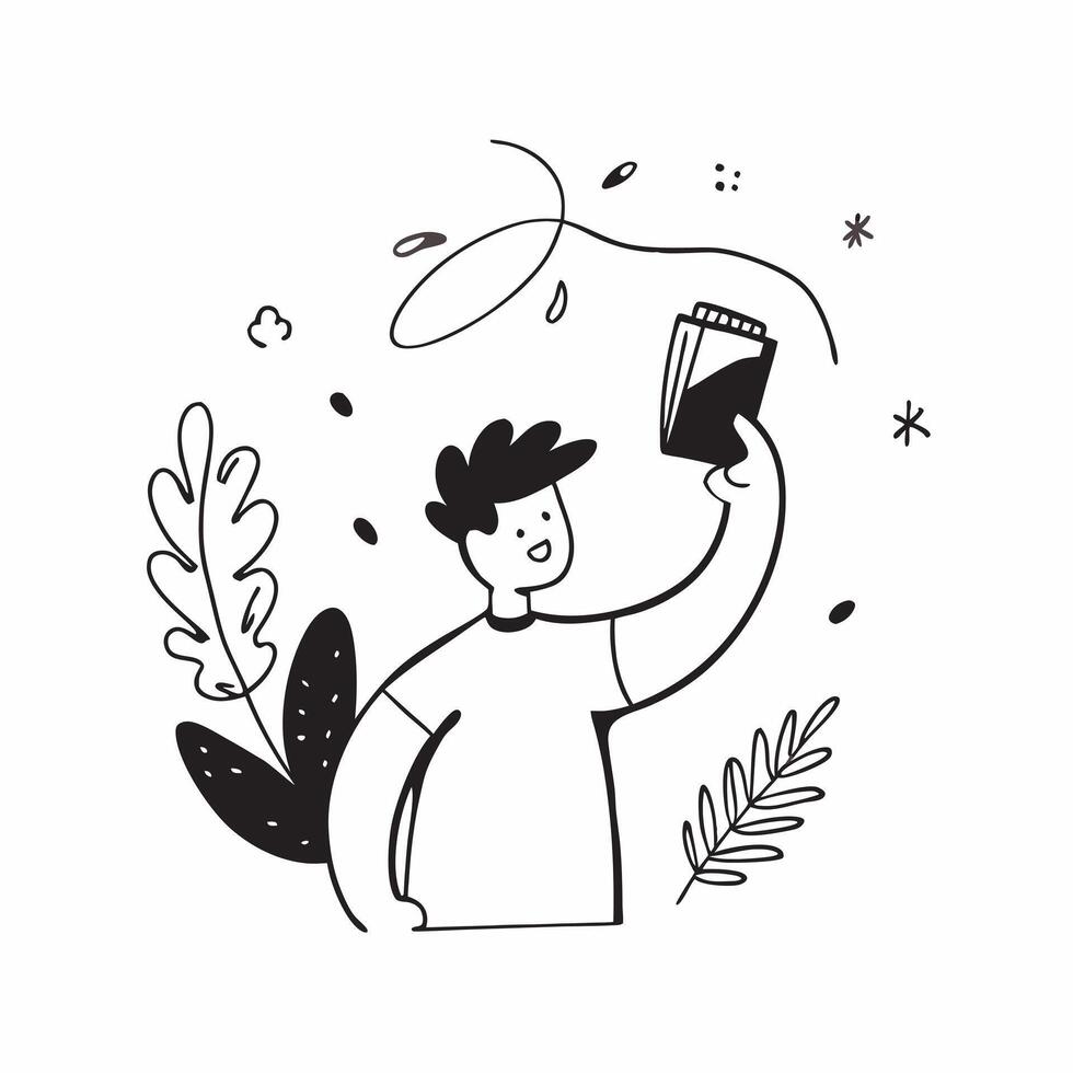 Student with Books and Leaf concept as A student holding books and a leaf set against a whimsical background offering ample space for text or graphics symbolizing the connection be Cleans Set 2 vector