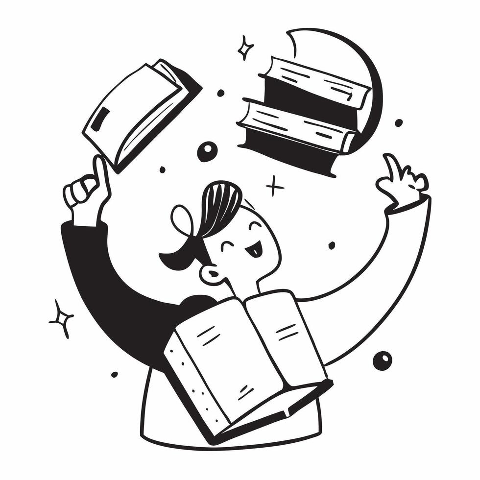 Student with Books and Digital Books concept as A student holding books and digital books set against a dreamy background offering ample space for text or graphics symbolizing the Cleans vector