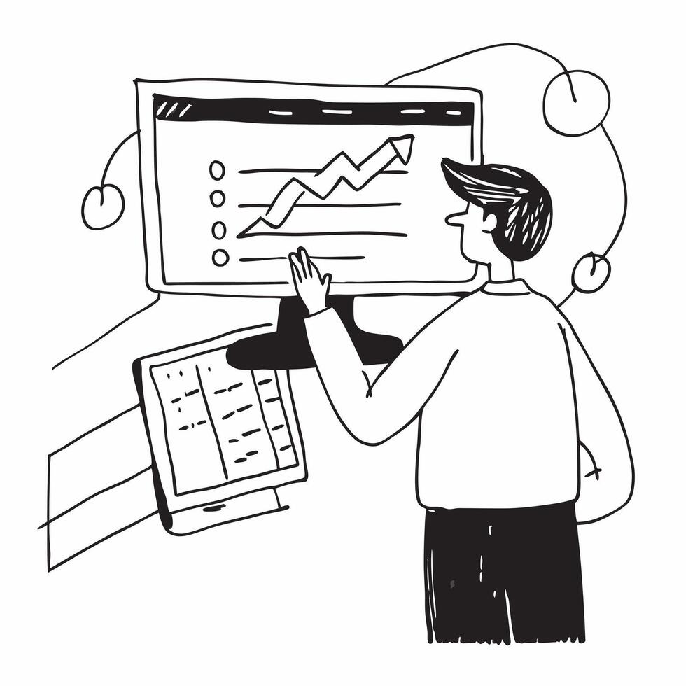 Stock trader monitoring live stock prices on a trading platform concept as A stock trader in a trading room monitoring live stock prices on a trading platform showcasing real time Cleans vector