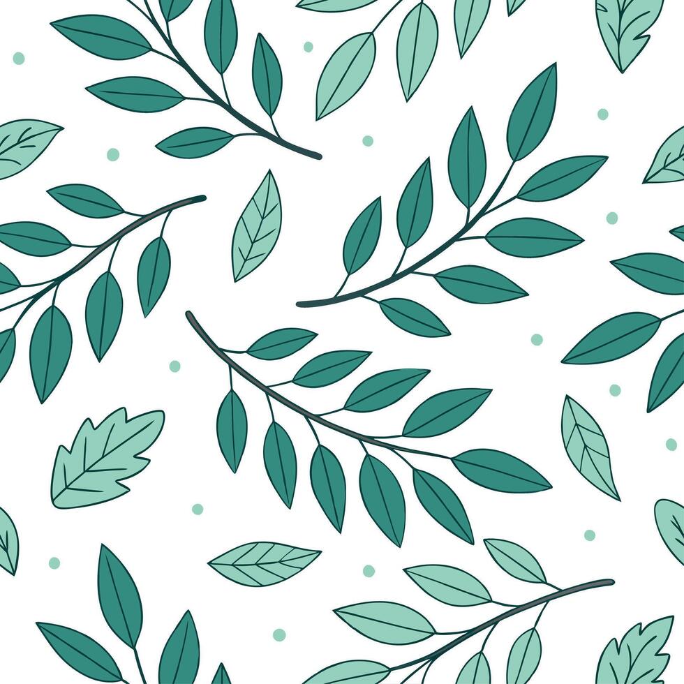 Spring leaves seamless pattern with scattered leaves and subtle color transitions for a natural organic aesthetic concept as Natural spring leaves pattern with scattered leaves and Cleans vector