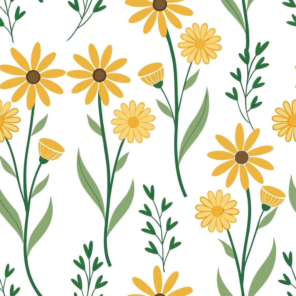 Spring garden seamless tile pattern with blooming flowers and lush greenery for vibrant outdoors concept as A vibrant spring garden filled with blooming flowers and rich greenery s Cleans Set 2 vector