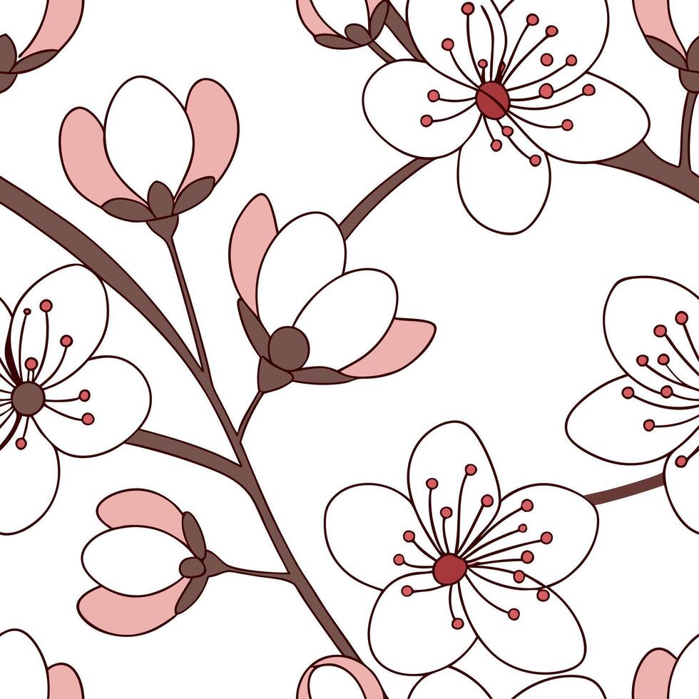 Spring floral seamless tile pattern with soft pastel tones for fresh home decor concept as Delicate spring flowers arranged in seamless tile pattern with light pastel hues perfect Cleans vector