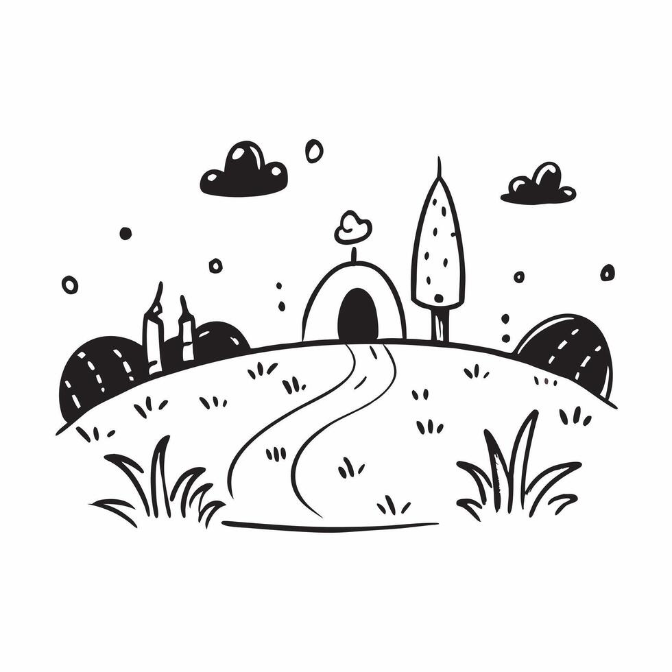 Spring and Autumn Garden concept as Half tone spring and autumn garden landscape offering ample space for text or graphics symbolizing bloom and harvest in Photo Stock Concept Cleans vector