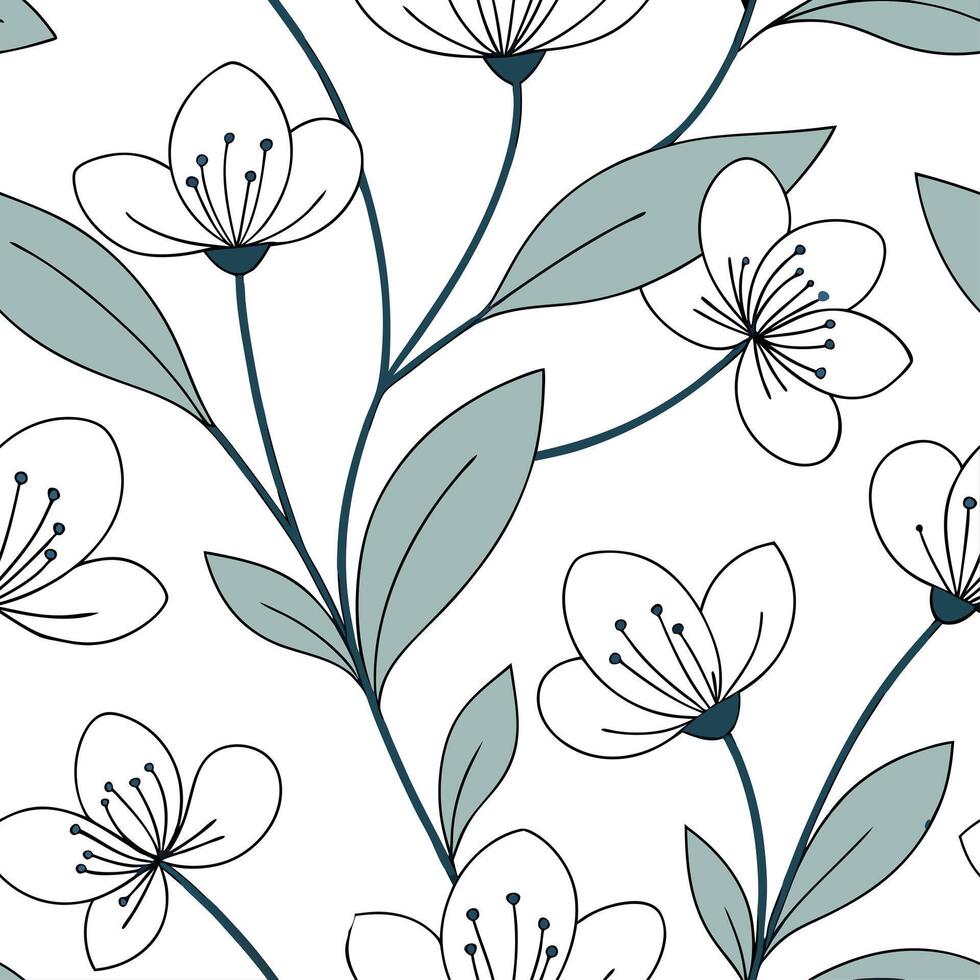 Soft summer flowers seamless pattern with pastel hues and gentle curves for calm soothing spring designs concept as Gentle summer flower pattern with pastel hues and soft curves id Cleans Set 3 vector