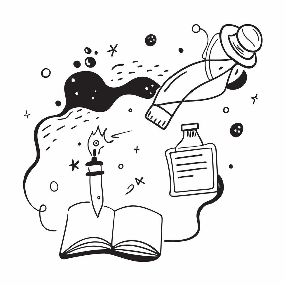 School Science Fair and Experiment concept as A whimsical school science fair with an experiment set against a dreamy background offering ample space for text or graphics symbolizi Cleans vector