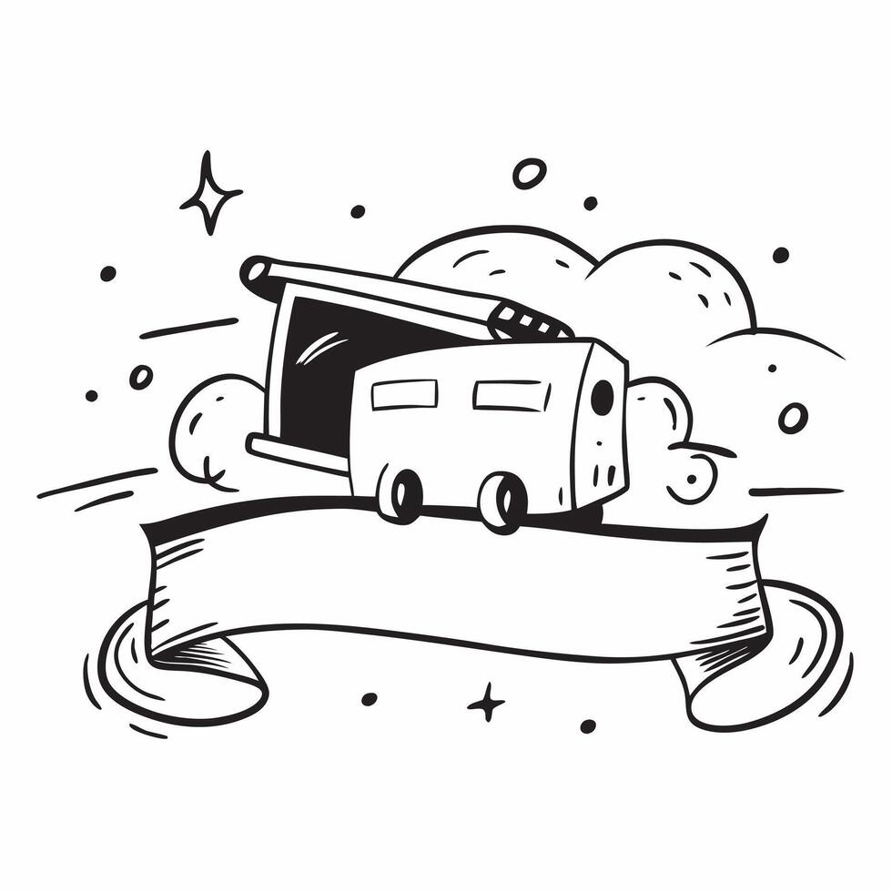 School Bus with Graduation Cap and Diploma concept as A school bus with a graduation cap and a diploma set against a dreamy background offering ample space for text or graphics sym Cleans vector