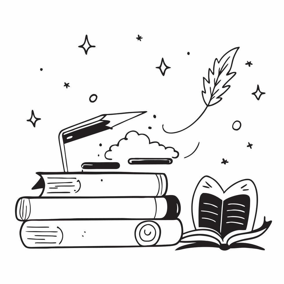 School Bus with Books and Leaf concept as A school bus with a stack of books and a leaf set against a dreamy background offering ample space for text or graphics symbolizing the co Cleans Set 2 vector