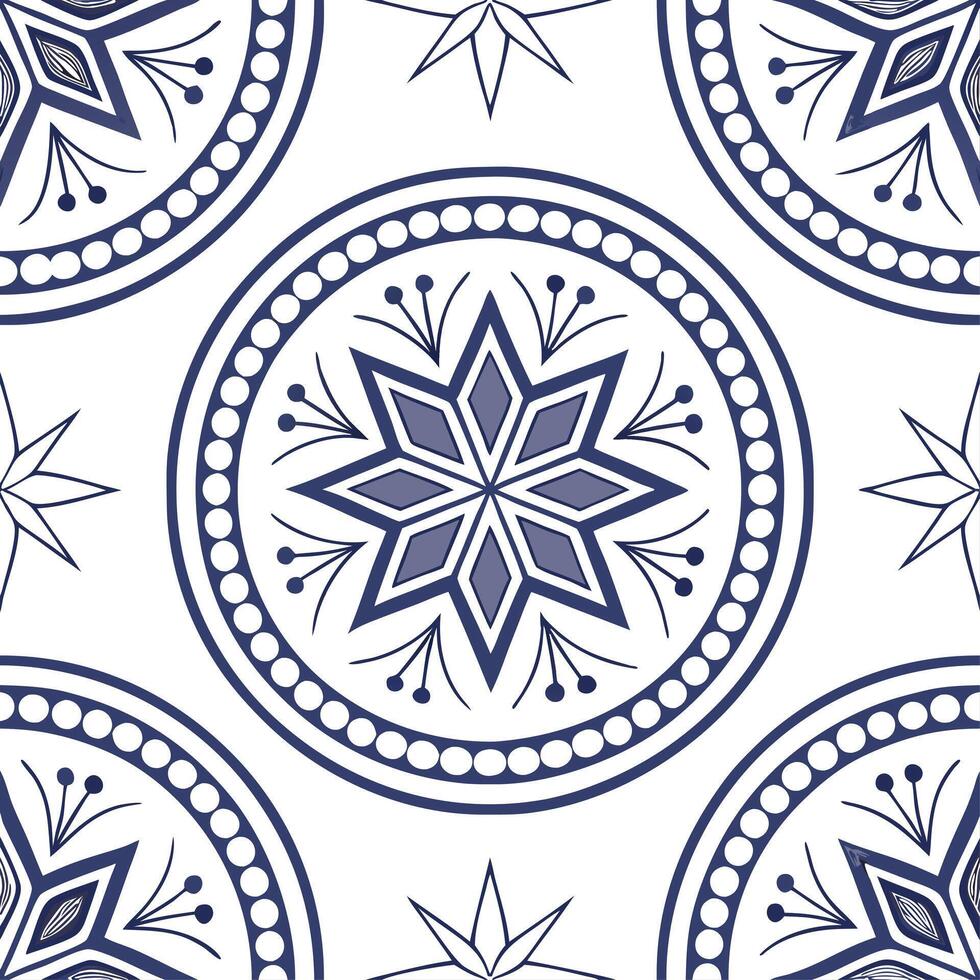 Scandinavian Nordic geometric patterns and snowflakes seamless tile design with cool tones concept as Cool tones highlight Scandinavian Nordic geometric patterns intertwined with s Cleans vector