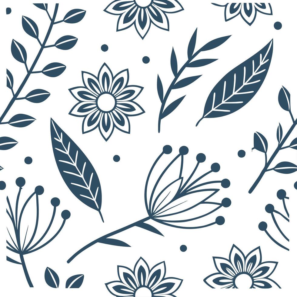 Scandinavian folk patterns and motifs seamless tile pattern with cool tones and traditional designs for minimalist decor concept as Cool toned folk motifs and traditional Scandinav Cleans vector