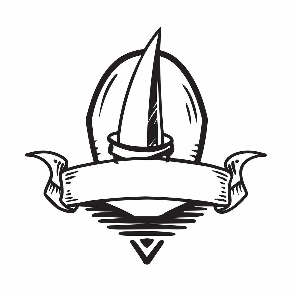 Sailboat icon with copy space on a white background concept as A image of a sailboat icon with generous copy space on a white background ideal for adventure and leisure them Cleans Set 2 vector