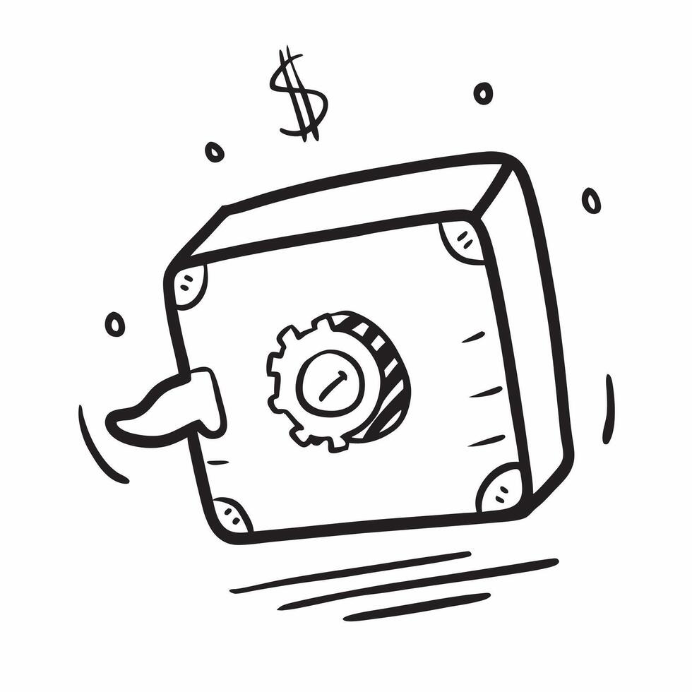 Safe icon with copy space on a blue background concept as A image of a safe icon with ample copy space on a blue background perfect for security and financial themed visuals Cleans vector