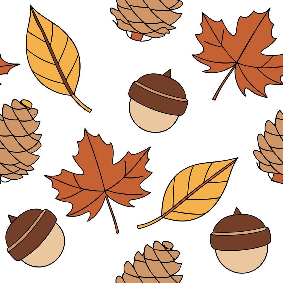 Rustic autumn leaves seamless tile pattern with deep reds oranges and yellows concept as Deep red orange and yellow autumn leaves create a rustic seamless tile pattern perfect for Cleans vector