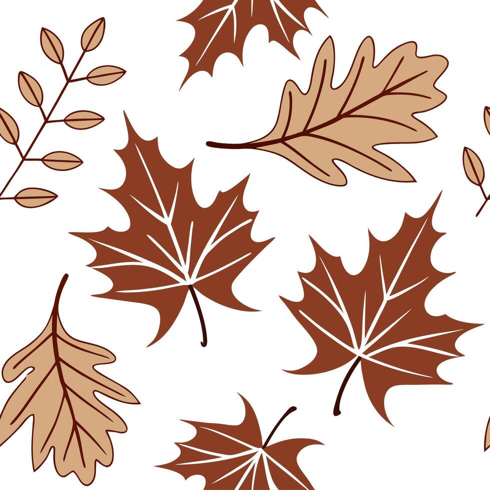 Rustic autumn leaves seamless pattern with deep earth tones and organic shapes for a natural earthy design concept as Rustic autumn leaves pattern with earth tones and organic shap Cleans vector