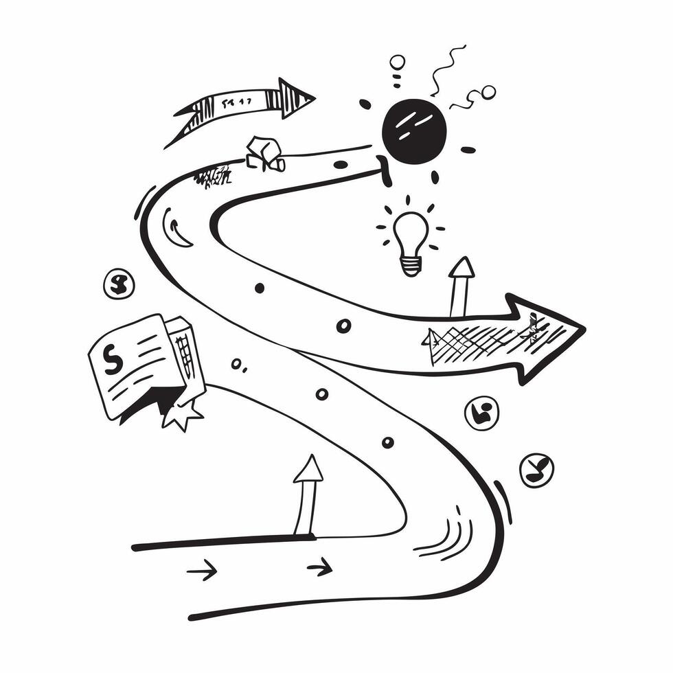 Roadmap illustration with blank area for customizable text concept as A creative depiction of a roadmap illustration featuring a blank area for customizable text ideal for presenti Cleans vector