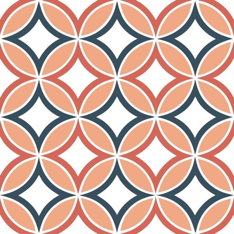 Retro geometric circles seamless pattern with overlapping shapes and vibrant hues for playful designs concept as Playful retro geometric circles pattern featuring overlapping shape Cleans vector