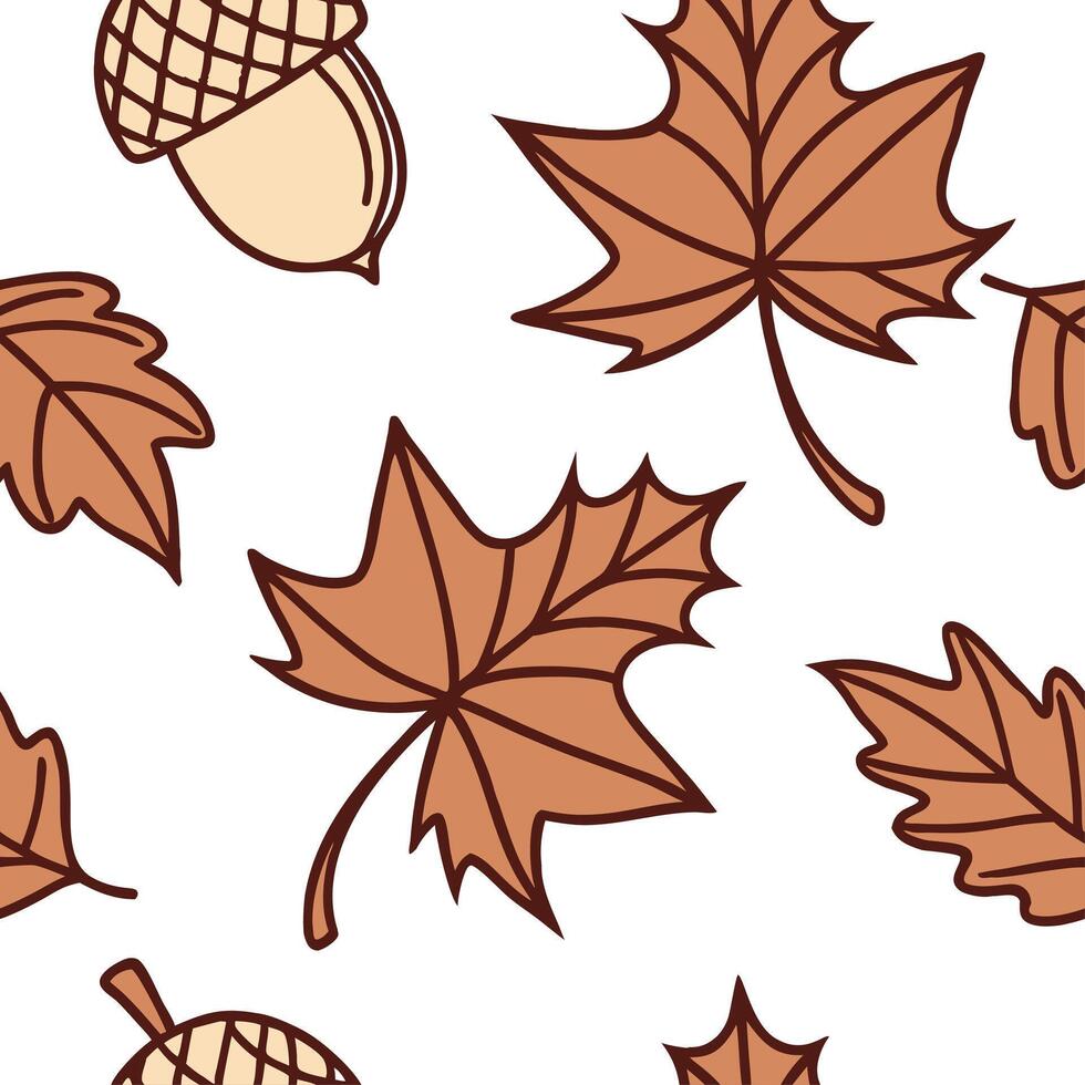 Retro autumn seamless pattern with warm plaid and fall leaf motifs for a nostalgic harvest design concept as Nostalgic autumn pattern with warm plaid and fall leaves perfect for re Cleans vector