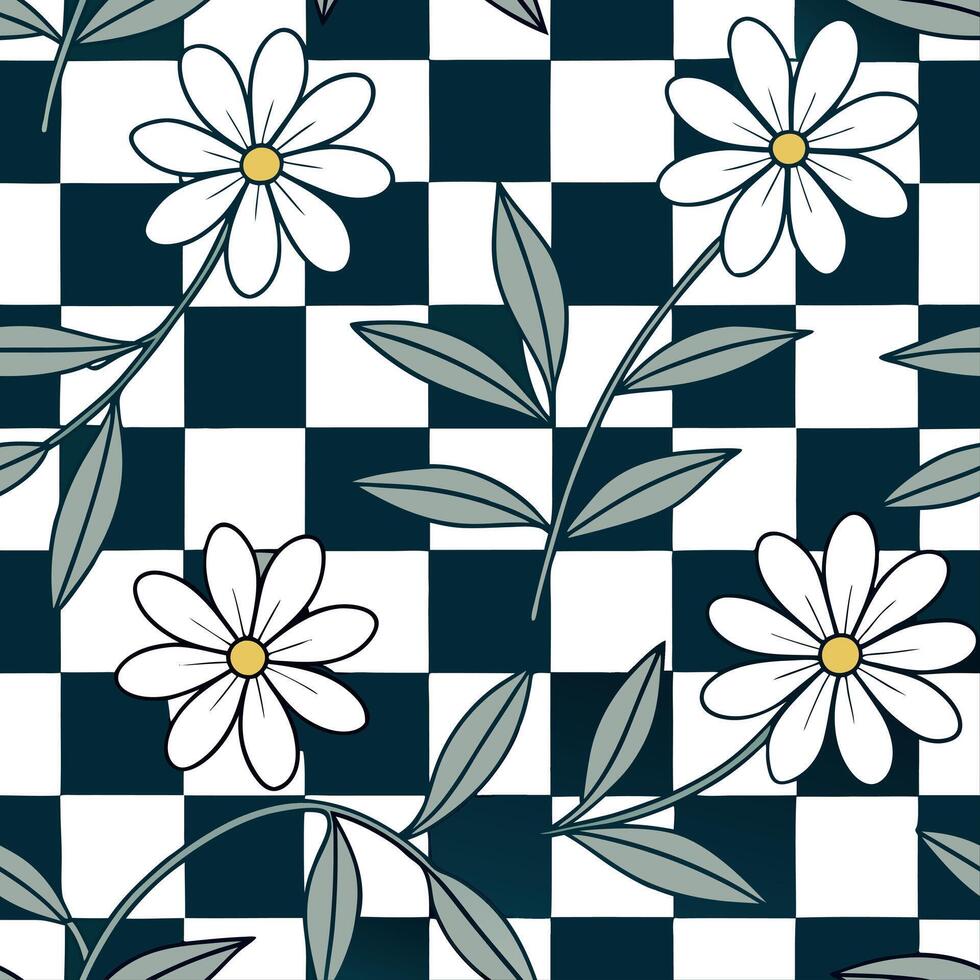 Retro checkerboard seamless pattern with bold colors and modern twists for contemporary designs concept as Contemporary retro checkerboard pattern with bold colors and modern twist Cleans Set 2 vector